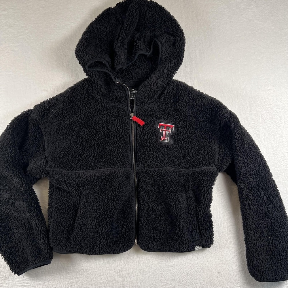 Texas Tech Red Raiders Jacket Girls Large Black‎ NCAA Football Sherpa Colosseum